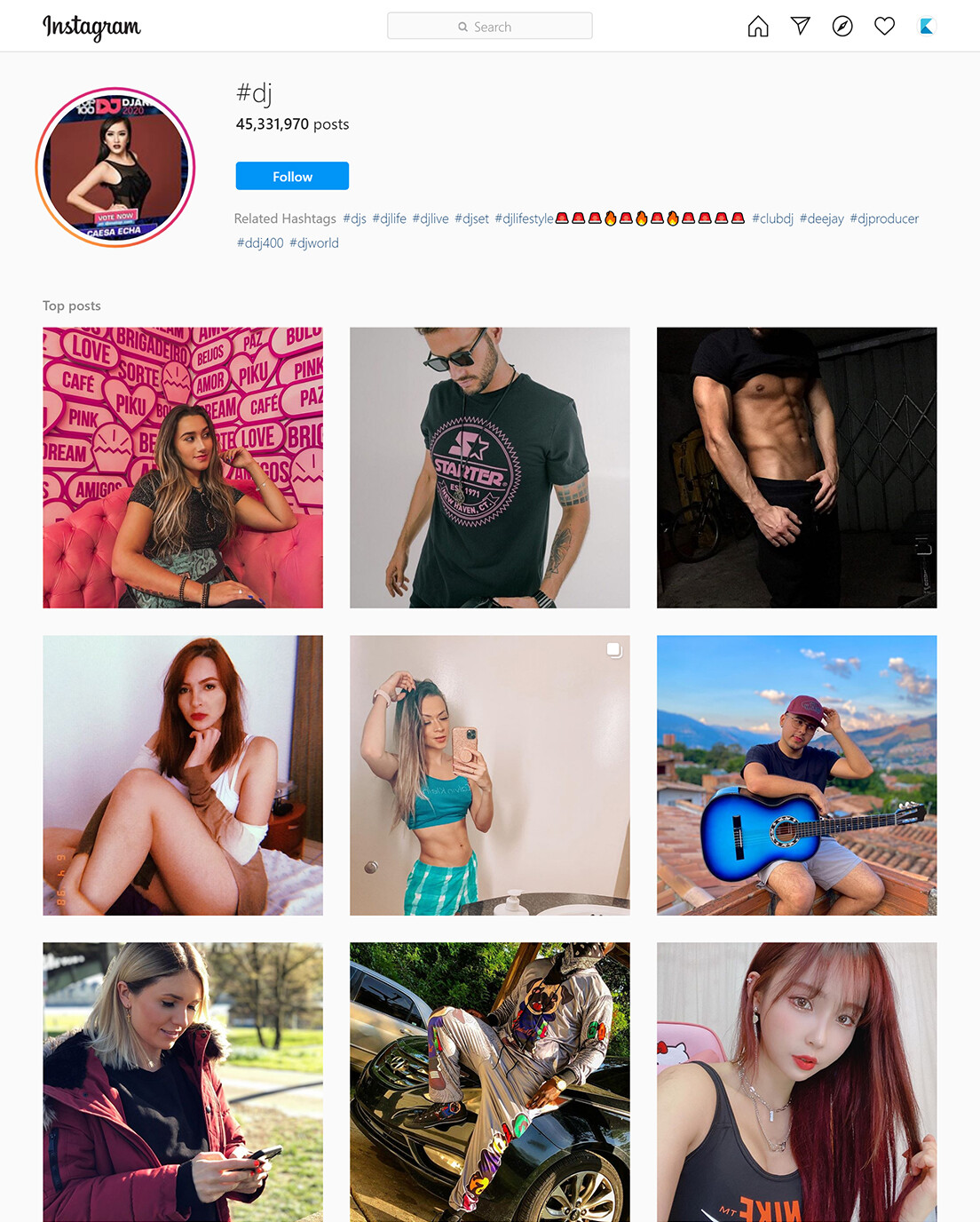 Discover page dj on Instagram